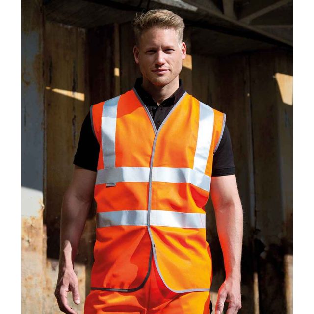 Model wearing Result Safe-Guard Safety Hi Vis Vest