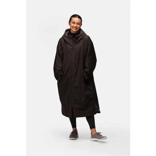 Black thermal robe front view
