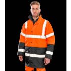 Model wearing Orange Result Safe-Guard Motorway 2-Tone Safety Coat