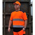 Model wearing Yoko Hi Vis Two Tone T Shirt