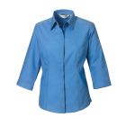 Russell Collection Ladies 3/4 Sleeve Fitted PolyCotton Poplin Shirt
