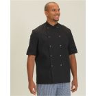 Model wearing Dennys Short Sleeve Chefs Jacket