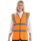 Model wearing Uneek Sleeveless Safety Waist Coat