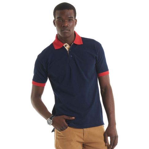 Model wearing Contrast Poloshirt