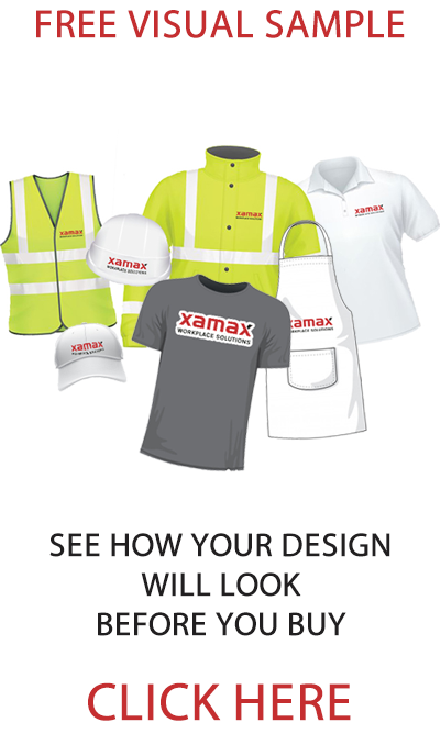 Click here to receive free visual customisation sample from XAMAX® a workwear supplier