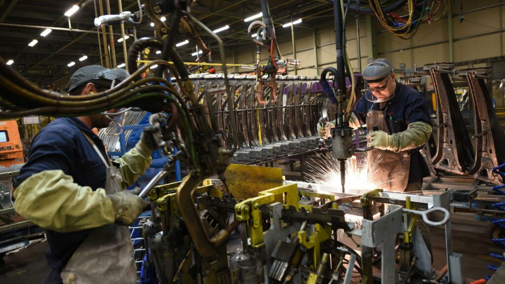 Factory workers in the UK