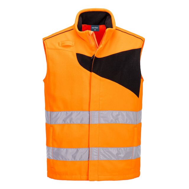 PW2 Hi Vis Fleece Bodywarmer