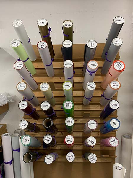 Rolls of plotter vinyl